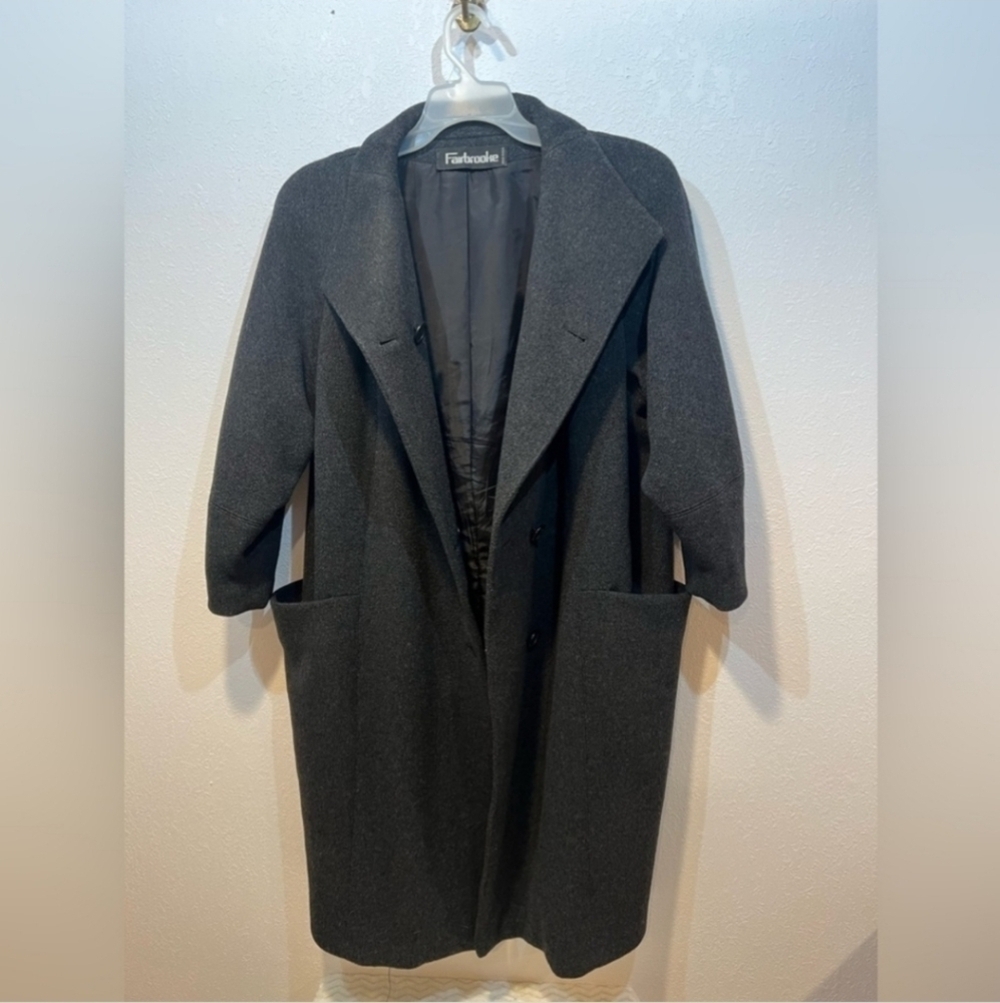 Fairbrooke Saks Fifth Avenue Womens Gray Wool Coat - Picture 2 of 10